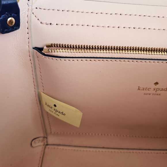 Kate Spade Classy Arbor Hill Charline Blue/cement Crossbody Leather Bag - Picture 3 of 7